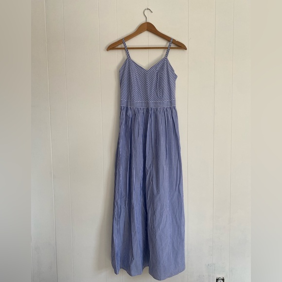 LOFT Blue and White Striped Maxi Dress - Picture 2 of 9